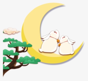 Hand Painted Cartoon Mid Autumn Festival Decoration - Mid Autumn Festival Flyer Png