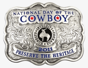 National Day Of The Cowboy Belt Buckle - Western Belt Buckle Shape