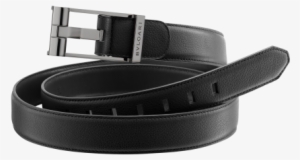 Man Belt In Black Full Grain Calf Leather With Dark - Bvlgari Men Belt
