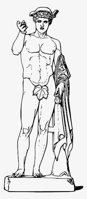 Roman, Line, Art, Statue, Greek, Hermes - Roman Statue Line Drawing