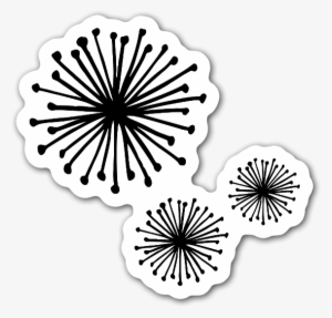 Fuegos Artificiales Blanco Y Negro Pegatina - Pom Poms Transparent Background