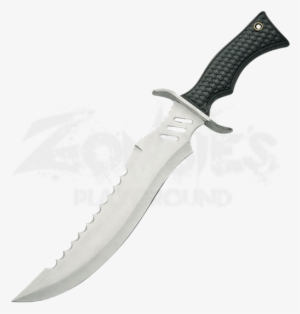 Silvered Skull Combat Knife - Curved Medieval Dagger Png