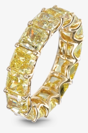 Yellow Diamond Eternity Band - Yellow Cushion Diamond Eternity Band