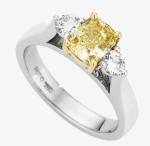Australian Fancy Intense Yellow Cushion Cut Diamond - Yellow Diamond Rings Australia
