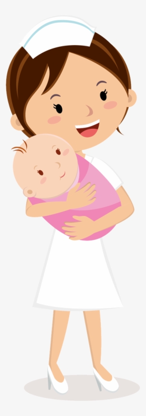 Graphic Free Nurse Midwife Frames Illustrations - Nurse Holding Baby Cartoon