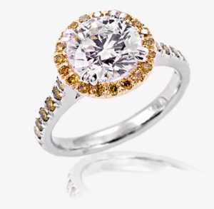 Yellow Halo Ladies Diamond Ring - Ring