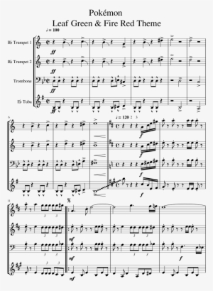 Pokémon Leaf Green & Fire Red Theme Sheet Music 1 Of - Pokemon Red Theme Trombone