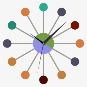 Retro Startburst Wall Clock Clip Art - Wall Clock Png Vector