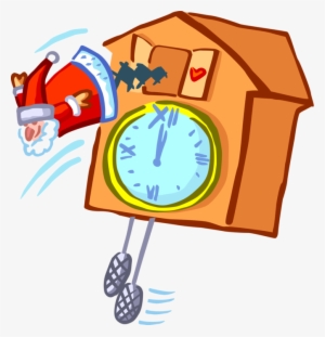Vector Illustration Of Santa Claus Coo-coo Clock Tells