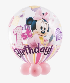 Disney Minnie Mouse 1st Birthday Bubble Balloon - 22" Minnie Mouse 1st Birthday Bubble Balloons - Mylar