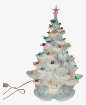 Astounding Image Of Decorative Electric White Winter - White Vintage Ceramic Christmas Tree