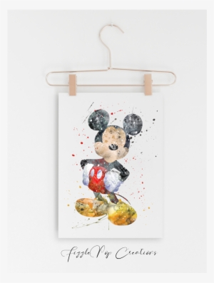 Mickey Mouse Watercolor Print - Mickey And Minnie Watercolor