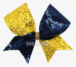 Gold And Navy Sequin Cheer Bow - Gold And Navy Cheer Bow Transparent