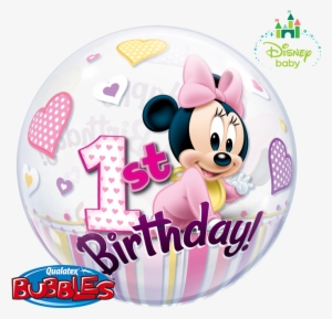Minnie Bubble Balloon Baby Minnie - 1st Mickey Mouse Images Hd Png