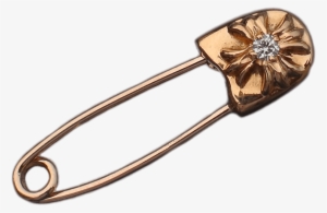 Decorated Safety Pin - Chrome Heart Diamond Safety Pin