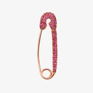 Large Ruby Safety Pin Earring - Safety Pin