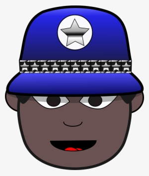 Black Comic Characters Cop - Clip Art