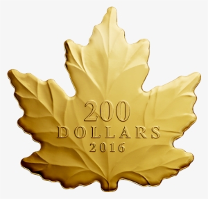 Pure Gold Coin Maple Leaf Silhouette Mintage - 200 Dollar Gold Maple Leaf