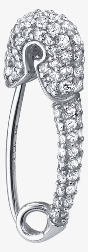 Small Diamond Safety Pin Earring - Safety Pin