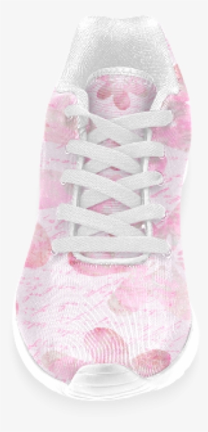 Watercolor Flower Pattern Women's Running Shoes - Sock