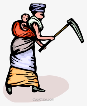 Woman Walking With Baby On Her Back - Women Walking With Baby Png