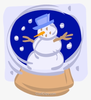 Snowman In A Snow Globe Royalty Free Vector Clip Art - Cartoon