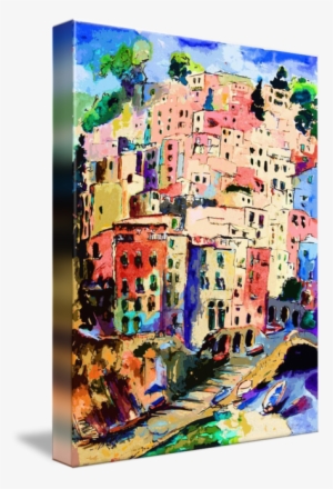 #riomaggiore By Ginette Callaway - Gallery-wrapped Canvas Art Print 8 X 10 Entitled Contemporary