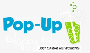 Pop Up Happy-hour Logo With White Text Png - Logo