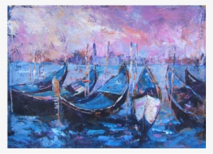 Gondolas Venice Painting Italy Art Gallery - Gondola Rides
