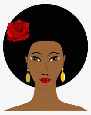 Black Woman With A Rose Icons Png - Black Woman Clipart