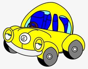 Yellow Cartoon Beetle Car Png Clipart - Beetle Vw Cartoon