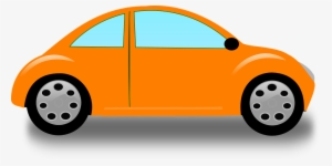Cartoon Cars - Clip Art Orange Car