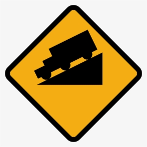 Slope, Downhill, Lorry, Truck Road Sign, Symbol - Road Sign With X