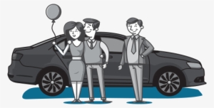 Person Outside Car Cartoon Transparent