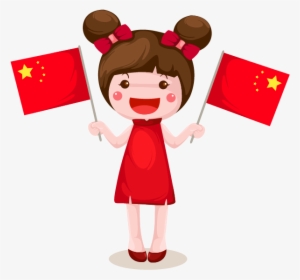 Chinese Kids Clipart Png - Chinese Flag Cartoon Png