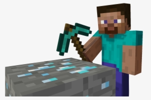 Steve Mines A Block Of Diamond Ore, And Then Holds - Minecraft