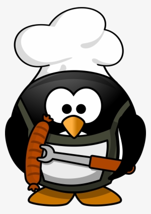 Clip Art Library Stock Free Chef Penguin High Resolution - Penguin Barbecue