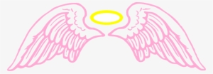 Pink Angel Wings With Halo Hi - Pink Angel Wings Clip Art