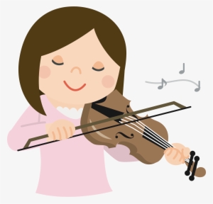 Banner Transparent Library Girl With Big Image Png - Girl Playing Violin Clipart