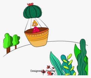 Cartoon Hand-painted Simple Flower Pot Flower Design, - Design