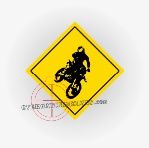Dirt Bike Street Sign - Roller Derby Zone Funny Novelty Crossing Sign 12x12