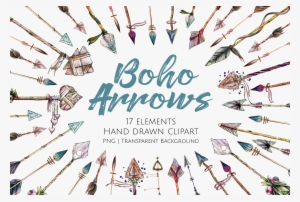 Boho Arrows Hand Drawn Clipart Set By Jessicaoxleyai - Boho Arrow Transparent Background Clipart