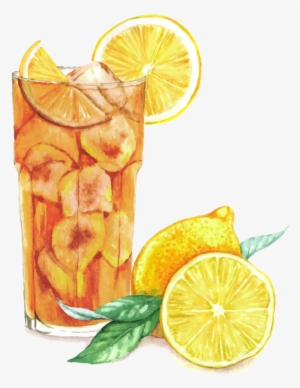 Lemonade Watercolor Png - Lemon Ice Tea Watercolor Png
