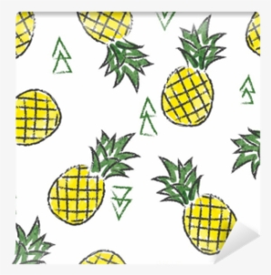 Seamless Watercolor Contrast Pineapple Pattern - Ananas Baggrund