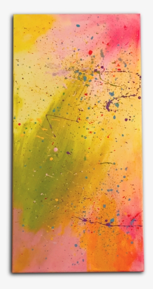 Neon Splatter Paint On Canvas - Painting