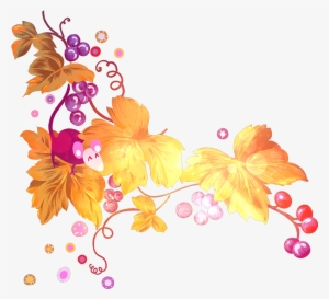 Wine Common Grape Vine Watercolor Painting - رسومات ورق عنب