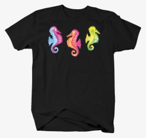 Watercolor Seahorses Blue Purple Pink Green Ocean Aquatic - N/a