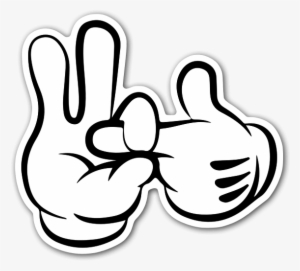 Cool Sexy Gloves Sticker - Mickey Mouse Hand Signs