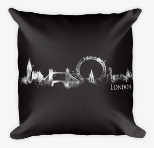 London, England Watercolor City Skyline * Black Pillow - East Urban Home 'london Dark Silhouette' Oil Painting