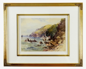 Babbacombe Bay England Antique Watercolor - England